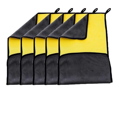 OZDTLP 1/5-teilige Mikrofasertücher for die Autowäsche, extrem saugfähiges, Doppellagiges Trockentuch, kratzfreie Reinigungslappen for die Autopflege(3Pcs,30x60cm) von OZDTLP