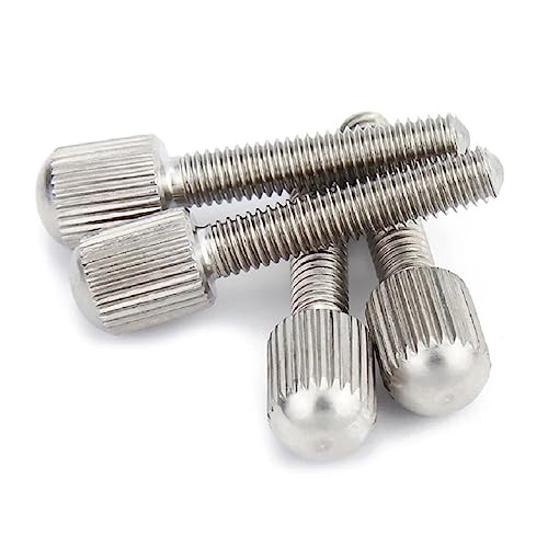 OZDTLP 10 Stück M2 M2.5 M3 M4 M5 M6 SUS304 Edelstahl Rändelschrauben mit langem kleinen Kopf GB836 Rändelschraube von Hand festziehen(M4x8) von OZDTLP