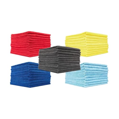 OZDTLP 5–10 randlose Mikrofaser-Reinigungstücher, ultraweiche Auto-Detailing-Tücher for Autowaschen und -trocknen, kratzfreies Auto-Reinigungstuch(5PCS Yellow) von OZDTLP
