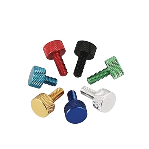 OZDTLP 5 Stück M3 M4 M5 M6 Bunte Rändelschrauben aus Aluminium mit metrischem Grobgewinde, handfest anziehen, for die Modifikation von Computergehäusen for Selbermachen(Royal Blue,10MM_M6) von OZDTLP