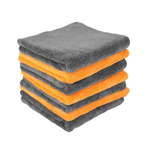 OZDTLP Mikrofaser-Reinigungstuch, 1/3/6/9 Stück, superweiches Mikrofaser-Autowaschtuch for Auto, Zuhause, Reinigen und Trocknen, 40 x 40 cm, Autowaschtücher, wiederverwendbar(Gray 9pcs) von OZDTLP