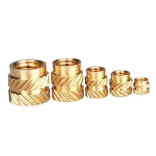10–100 Stück M1.4 M1.6 M2 M2.5 M3 M4 M5 M6 M8 Messing-Hotmelt-Einsatzmutter Heizformung Kupfereinsätze Doppel-Twill-Messingmutter(7MM_M2.5-100PCS) von OZFJJWY