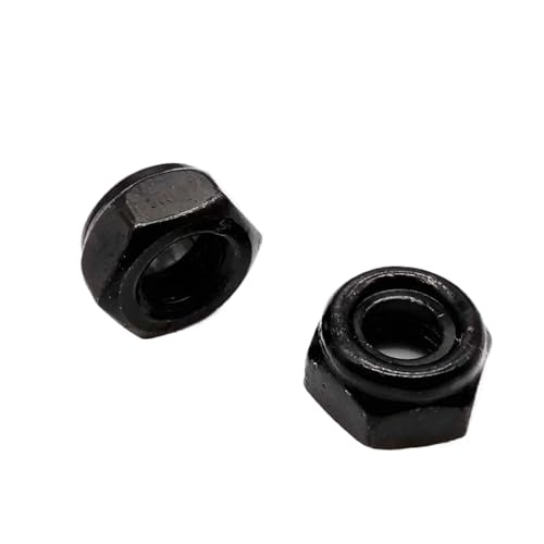 304 Edelstahl B Sechskant-Sicherungsmutter mit Nyloneinsatz Selbstsichernde Sicherungsmutter M2 M2.5 M3 M3.5 M4 M5 M6 M8 M10 M12 M14 M16(Black carbon steel,25pcs M3.5) von OZFJJWY