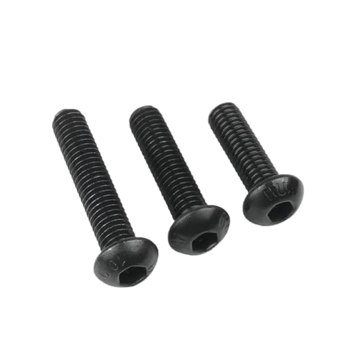 Innensechskantschraube, schwarzer Rundkopf M2 M2,5 M3 M4 M5 M6 M8 M10 10Stück(40mm,M2.5) von OZFJJWY