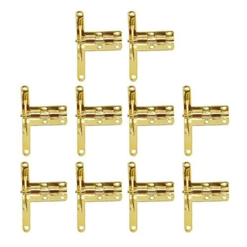 Möbelscharniere, 90-Grad-Winkelstützfederscharnier for Weinkisten, Schmuckschatullendeckel, Möbelzubehör(Gold,10pcs S) von OZFJJWY