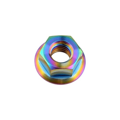 Mutter Flansch Mutter Zubehör for Fahrrad Motorrad Auto M5 M6 M8 M10 M12 M14 M16(Rainbow,M10 1.0mm) von OZFJJWY