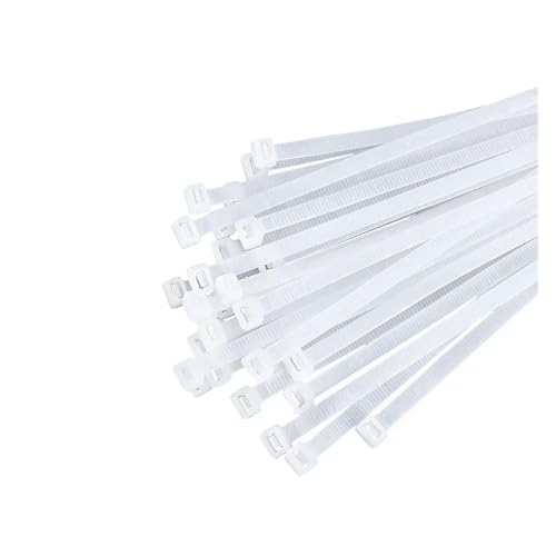 Selbstsichernde Kunststoff-Nylon-Kabelbinder, 5 × 300 mm Kabelbinder-Befestigungsringe, 3 × 200 mm Kabelbinder-Reißverschluss-Bindebänder (Snowy, 3 x 100 mm) von OZFJJWY