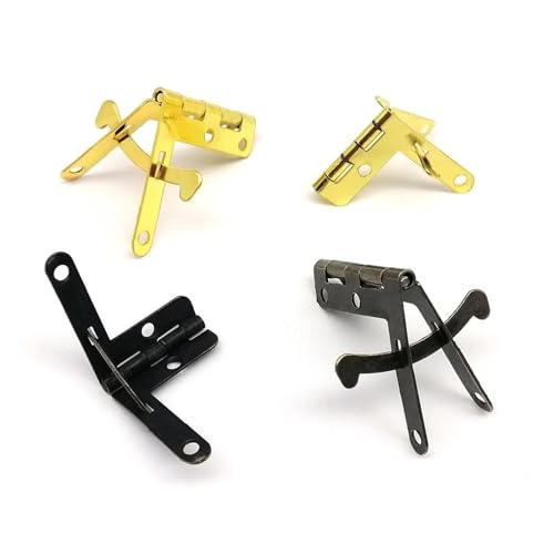 Stützfederscharnier mit Schraube, L-Form, 90 Grad, goldfarben, antikes Messing, Bronze, für Schmuckkästen, Holzkoffer, Box, Schwarz, 12 Stück Stützfederscharnier mit Schraube, L-Form, 90 Grad, goldfarben, antikes Messing, Bronze, für Schmuckkästen, Holzkoffer, Box, Schwarz, 12 Stück von OZFJJWY