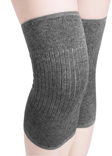 OZFZEP Kaschmir Anti-Rutsch Elastische Kniebandage Kniewärmer Knieschoner Winter Warm Knieschützer Thermo Knieorthesen Warme Kaltes Knie Kniemanschette für Damen und Herren,1 Paar von OZFZEP