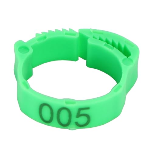 30/50 STÜCKE Hühnerfußring 6 Farben Nummerierte Identifikationsbeinringe Clip for Geflügel Hühner Enten Gänse Papagei(Green,50PCS) von OZLCUA
