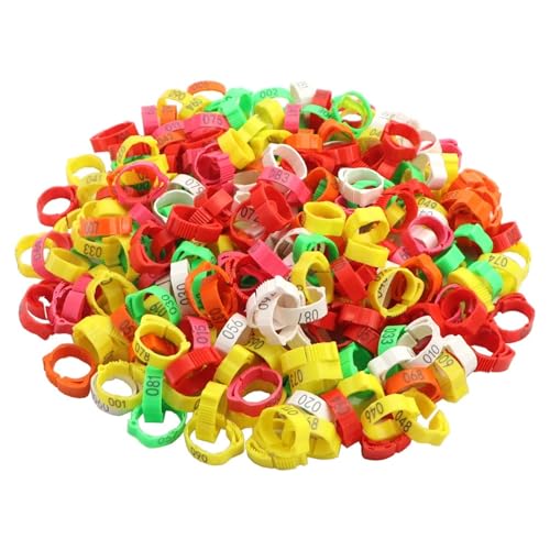 30/50 STÜCKE Hühnerfußring 6 Farben Nummerierte Identifikationsbeinringe Clip for Geflügel Hühner Enten Gänse Papagei(Mixed,30PCS) von OZLCUA