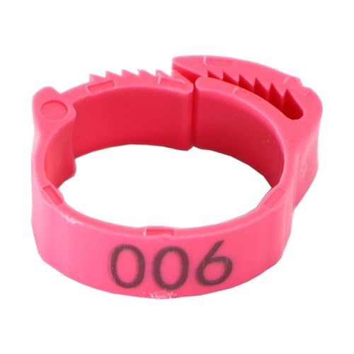 30/50 STÜCKE Hühnerfußring 6 Farben Nummerierte Identifikationsbeinringe Clip for Geflügel Hühner Enten Gänse Papagei(Pink,30PCS) von OZLCUA