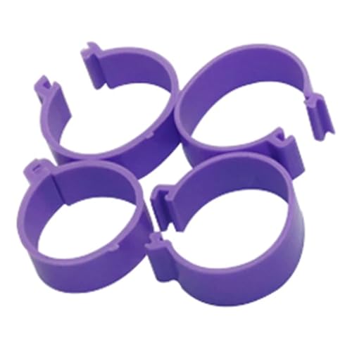 30 Stück Innendurchmesser 25 mm Geflügelfußring Schnallentyp Clipringe for Hühnerenten, Gänse, erwachsene Truthähne, Geflügelzuchtausrüstung(PURPLE) von OZLCUA