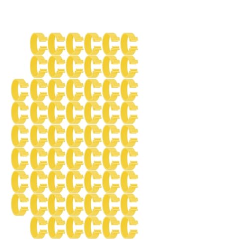 60 Stück 6 Farben Hühner-/Entenbeinringe Gänse-Tieridentifikationswerkzeug 16/18/20/25 mm Fuß Blankoetikett Schnallen Band Clip-on Ringe(Yellow,16mm) von OZLCUA