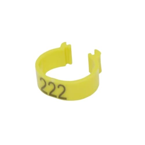 7 Farben 16 mm digitaler Fußring Nr. 001–500 Geflügelschnallen-Clipringe Farm Equipment Hühneridentifikationsring 100 Stück(Yellow,NO. 001-100) von OZLCUA