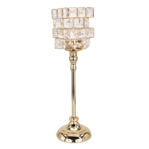 Goldene Kristall Säule Kerzenhalter Leuchter for Esszimmer Kaffee Tisch Hochzeit Veranstaltungen Parteien Hause 1pc(L) von OZLCUA