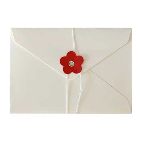 OZLCUA Einfarbig Liebe Blume Umschlag Papier Umschlag Mit String Taste DIY Hochzeit Party Einladung Karte Abdeckung Verpackung(White) von OZLCUA