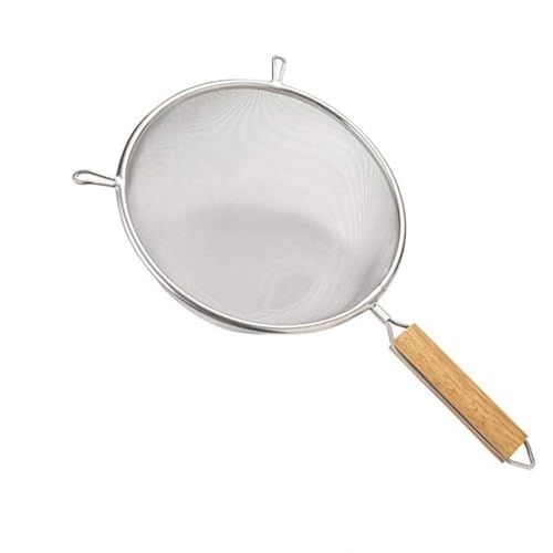 OZLCUA Feinmaschiges Sieb Edelstahl Mehlsieb Sieb Brattopf Ölsieb Griff Soba Abtropffläche Mesh Küche Multi-funktionale Filter Löffel Küchensieb(36x20cm) von OZLCUA