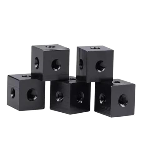 10 STÜCKE M3 M4 Bunte quadratische feste Block-Eckmutter Sechsseitige Gewindeplatte Verbindungsbefestigung Acrylbox(Blak,10 X 10 X 10 X M3) von OZLIYY
