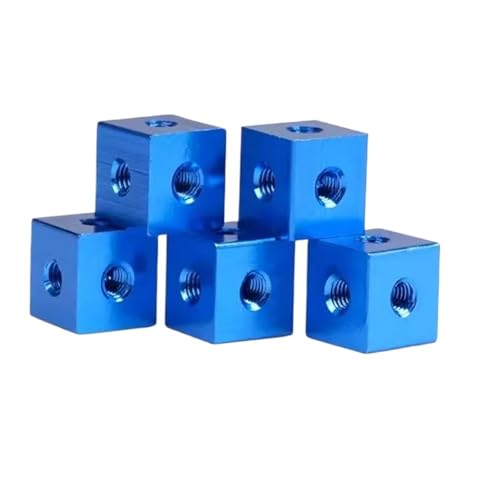 10 STÜCKE M3 M4 Bunte quadratische feste Block-Eckmutter Sechsseitige Gewindeplatte Verbindungsbefestigung Acrylbox(Deep blue,12 X 12 X 12 X M4) von OZLIYY
