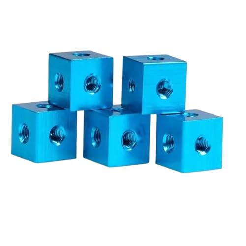 10 STÜCKE M3 M4 Bunte quadratische feste Block-Eckmutter Sechsseitige Gewindeplatte Verbindungsbefestigung Acrylbox(Light blue,10 X 10 X 10 X M3) von OZLIYY