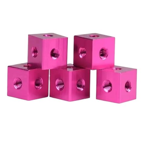10 STÜCKE M3 M4 Bunte quadratische feste Block-Eckmutter Sechsseitige Gewindeplatte Verbindungsbefestigung Acrylbox(Pink,10 X 10 X 10 X M3) von OZLIYY