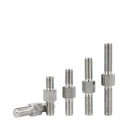 2 STÜCKE M3 M4 M5 M6 M8 M10 M12 M14 M16 304 Edelstahl Links- und Rechtsgewinde Doppelkopf-Gewindestange Doppelendgewindestange Stehbolzen(90mm,M8) von OZLIYY
