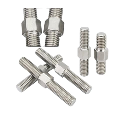 2 STÜCKE M8 304 Edelstahl Doppelkopf-Gewindestange Stick Links- und Rechtsgewinde Doppelendgewindestange Stehbolzen L=30mm-100mm(M8x60mm) von OZLIYY