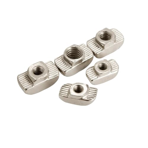 20-M3 M4 M5 T-Mutter Hammerkopf-Befestigungsmutter 3D-Druckerteile vernickelt for Nut 6 der Serie 20 20TN 2020 10/20/50/100 Stück(10 pcs,M4) von OZLIYY