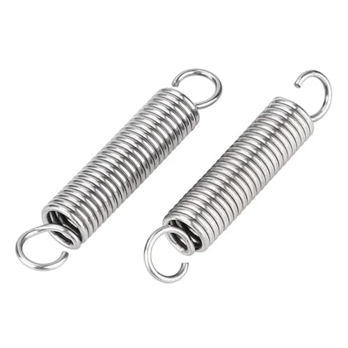 304 Edelstahl Zugfeder Draht Durchmesser 1,2mm S Haken Runde Spule Pullback Verlängerung Metall(90mm(1pcs),12mmRoundhook) von OZLIYY