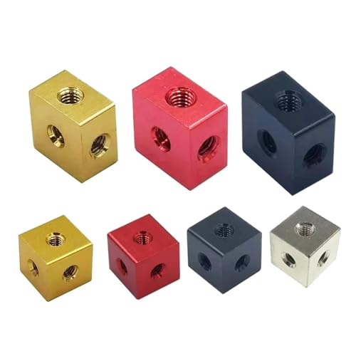 8 Stück 10x10x6/10 mm Sechskantmutter M3 Schraubenwürfel Dreiseitiger Festblockverbinder DIY 3D-Druckerzubehör Acrylgehäuse(10x10x6mm silver) von OZLIYY