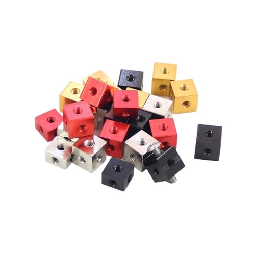 M3 M4 M5 M6 M8 M10 Sechskantmutter aus Aluminiumlegierung, dreiseitige feste Blockverbinder-Schraubenlöcher(Black,1pcs-M3(8x8x8)) von OZLIYY