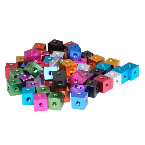 M3 M4 M5 M6 M8 M10 Sechskantmutter aus Aluminiumlegierung, dreiseitige feste Blockverbinder-Schraubenlöcher(Purple,1pcs-M10(30x30x30)) von OZLIYY