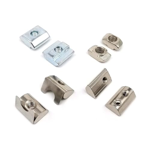 M3 M4 M5 M6 M8 M10 T-Block-Gleitmuttern mit eingebettetem federbelastetem Kugelsplitter for Aluminiumprofilschienen der Serie 20 30 40 45, 20 Stück(Spring ball nut,20 series M5) von OZLIYY