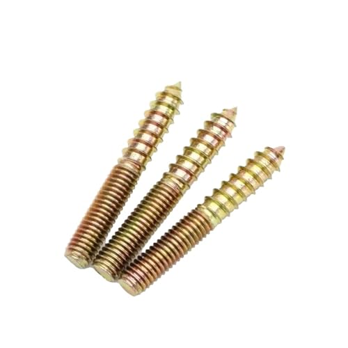 OZLIYY 1-10 Stück M6 M8 Stockschraube Holz zu Metall Dübel Doppelseitige Möbelbefestigung Selbstschneidende Schrauben Gewindebolzen(4Pcs,M6x60) von OZLIYY