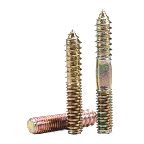 OZLIYY Doppelseitige selbstschneidende Schrauben zur Möbelbefestigung M6M8M10 Stockschraube Holz-Metall-Dübel Schraube(M6x50mm-5pcs) von OZLIYY