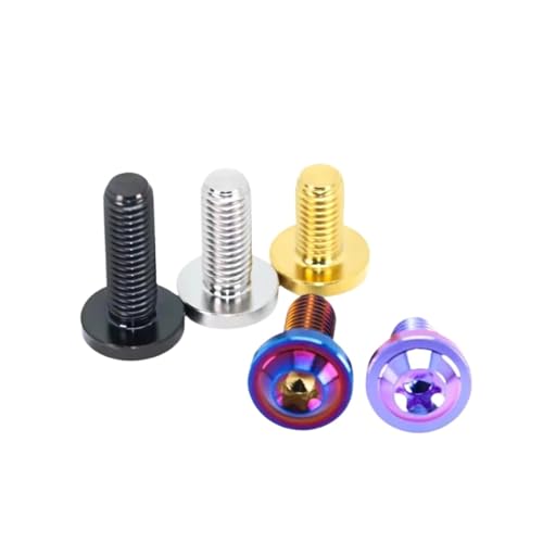 OZLIYY M5 M6 M8 M10 TC4 Legierung PVD Kopf Torx Innensechsrund Flachkopf Elektroroller Motorrad Refit Schraube Bolzen(T Blue 1pcs,M8x40mm) von OZLIYY