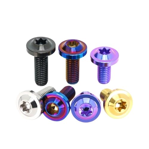 OZLIYY M5 M6 M8 M10 TC4 Legierung UFO Kopf Torx Innensechsrund Flachkopf Elektroroller Motorrad Refit Schraube Bolzen(PVD Black,(M10x1.5) x30 mm) von OZLIYY