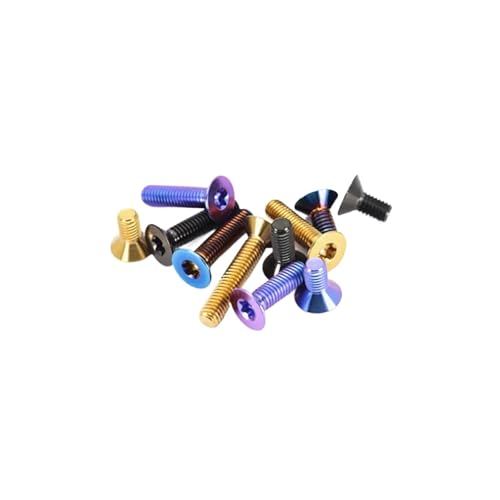 OZLIYY Torx-Senkkopfschraube aus Legierung/Flachkopfschraube for Elektromotorräder, M4 ~ M6(T Gold,1pcs M4x12) von OZLIYY