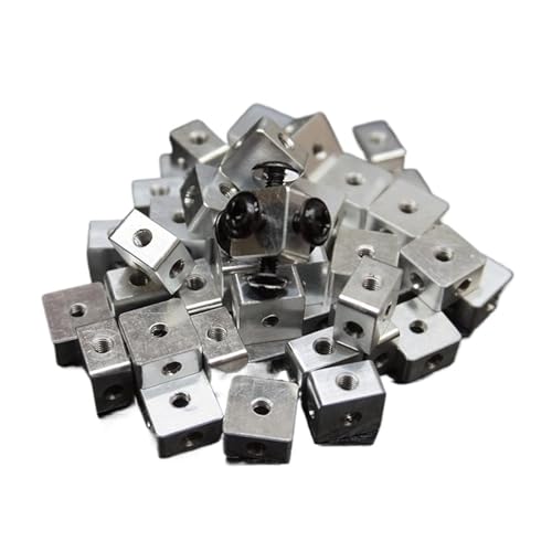 Sechsseitige Mutter Quadratischer fester Block Eckschloss M3 Gewindeplatte Verbindungsschrauben zur Befestigung von Acrylboxen(6PCS10mmX10mmX10mm) von OZLIYY