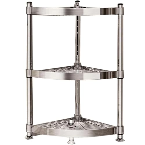 304 Stainless Steel Kitchen Corner Shelf Multifunctional Tripod Corner Storage Rack Bathroom Triangle Cookware Rack(Medium) von OZLMBERN