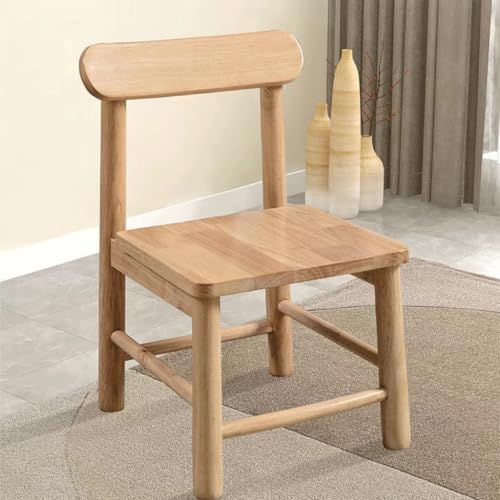 OZLMBERN Massivholz im Rückenlehne Stuhl Haushalt Kleiner Stuhl Wohnzimmerhocker Anti -Schlupf mit niedrigem Hocker Schlafzimmer Retro Stuhl von OZLMBERN