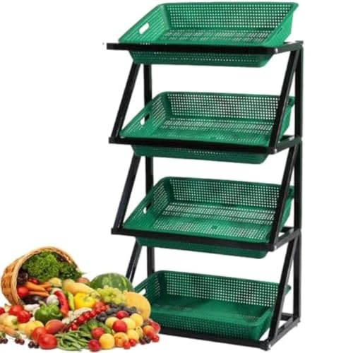 Shelves Vegetable Shelves Display Cabinets Storage Shelves Fresh Fruits and Vegetables Multi-layer Shelves(A,Medium) von OZLMBERN