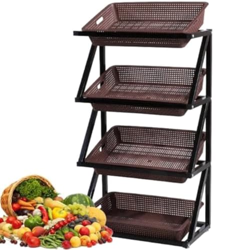 Shelves Vegetable Shelves Display Cabinets Storage Shelves Fresh Fruits and Vegetables Multi-layer Shelves(A,Small) von OZLMBERN