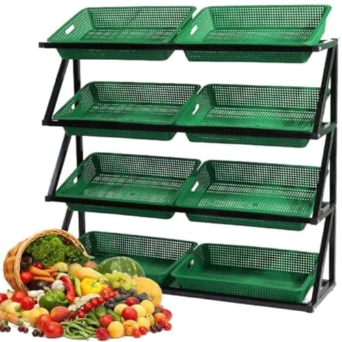 Shelves Vegetable Shelves Display Cabinets Storage Shelves Fresh Fruits and Vegetables Multi-layer Shelves(B,Medium) von OZLMBERN