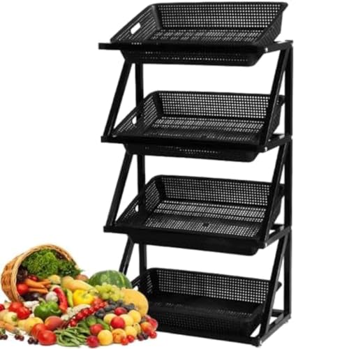 Shelves Vegetable Shelves Display Cabinets Storage Shelves Fresh Fruits and Vegetables Multi-layer Shelves(B,Small) von OZLMBERN