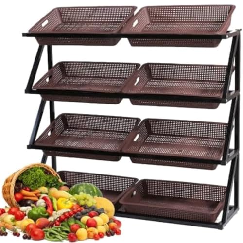 Shelves Vegetable Shelves Display Cabinets Storage Shelves Fresh Fruits and Vegetables Multi-layer Shelves(C,Medium) von OZLMBERN