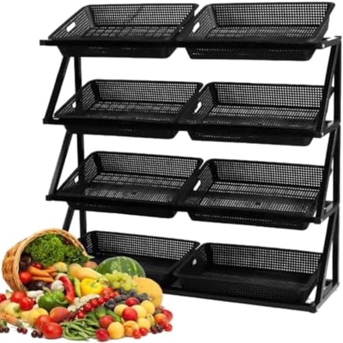 Shelves Vegetable Shelves Display Cabinets Storage Shelves Fresh Fruits and Vegetables Multi-layer Shelves(C,Small) von OZLMBERN