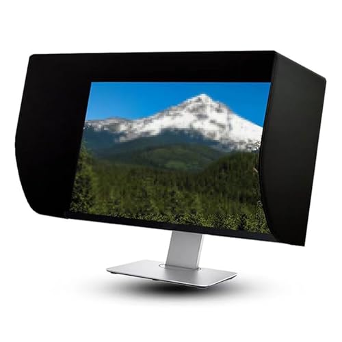 Desktop-Computer-Bildschirmabdeckung, Computerbildschirm-Schatten Seitenpanel Datenschutz Faltbare Anti-Reflexion Laptop Sonnenblende 17-28 Zoll Einstellbar für Büro und Spiele Spiele,Schwarz von OZMDXKJ