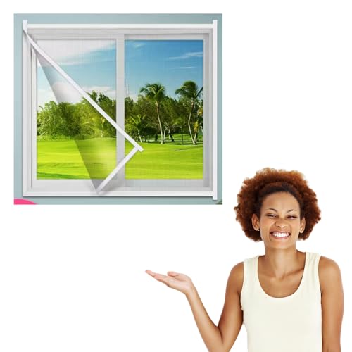 120 x 190 cm, Fliegengitter für Fenster, verstärktes Polyester-Fenstergitter hält frische Luftzirkulation von OZMMDA